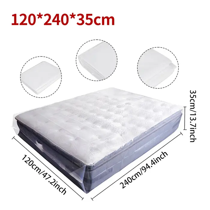 Sac d'emballage en plastique pour matelas, housse anti-humidité et anti-poussière, protection pour d