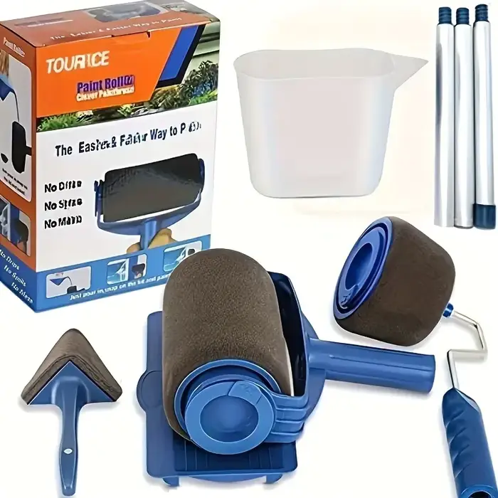 Rouleau de peinture multifonctionnel et poignée de brosse d'angle