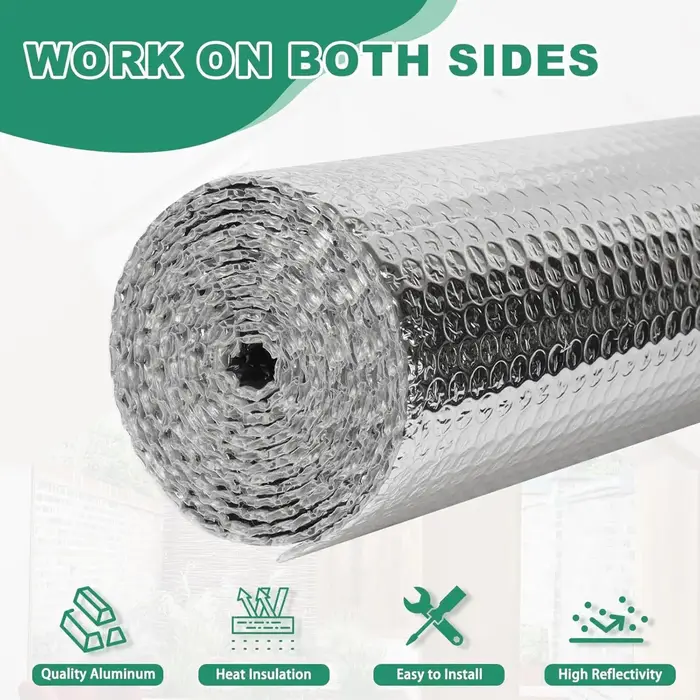 Bâche isolante thermique imperméable à bulles, double réflexion, pour toit de camping-car, porte de garage, camion