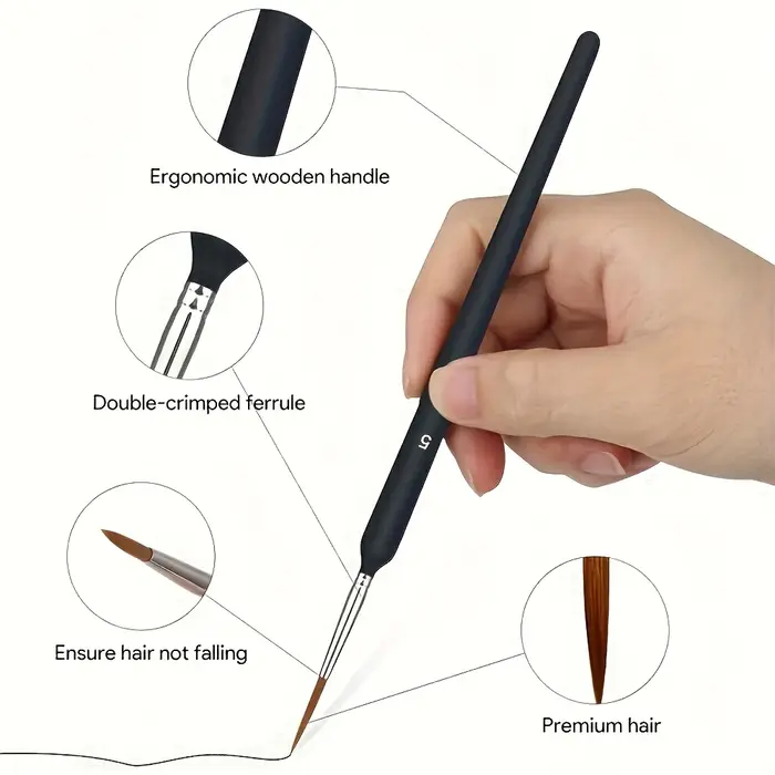 Lot de 11/22 pinceaux professionnels pour dessin de lignes fines - Recommandés