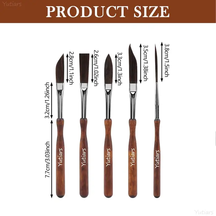 Yutiars – Lot de 5 pinceaux de précision pour détails fins