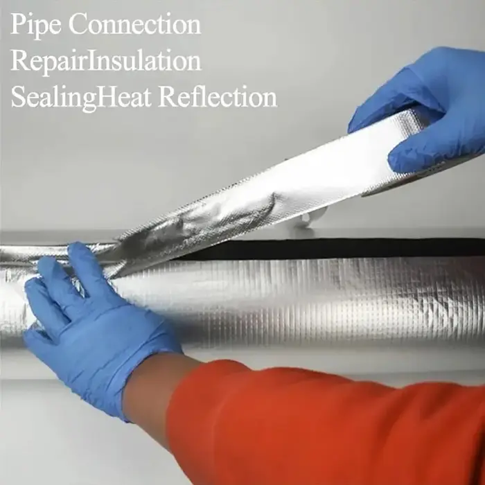 Nouveau 10M fibre de verre feuille d'aluminium ruban haute température argent