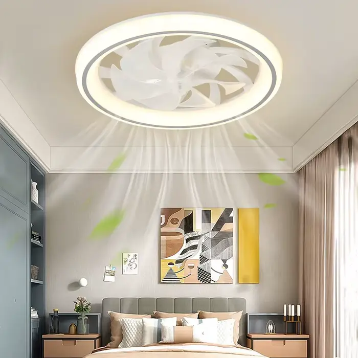 Nouveau ventilateur de plafond lumière salon, chambre moderne et Simple maison télécommande intellig