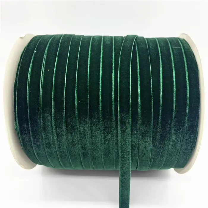 Ruban en velours vert foncé 6/10/15/20/25/38MM, ruban de décoration fait à la main pour fête de mari