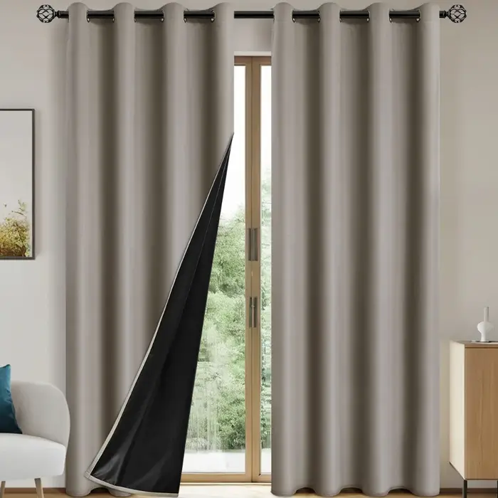 Rideau occultant 100% moderne avec doublure enduite