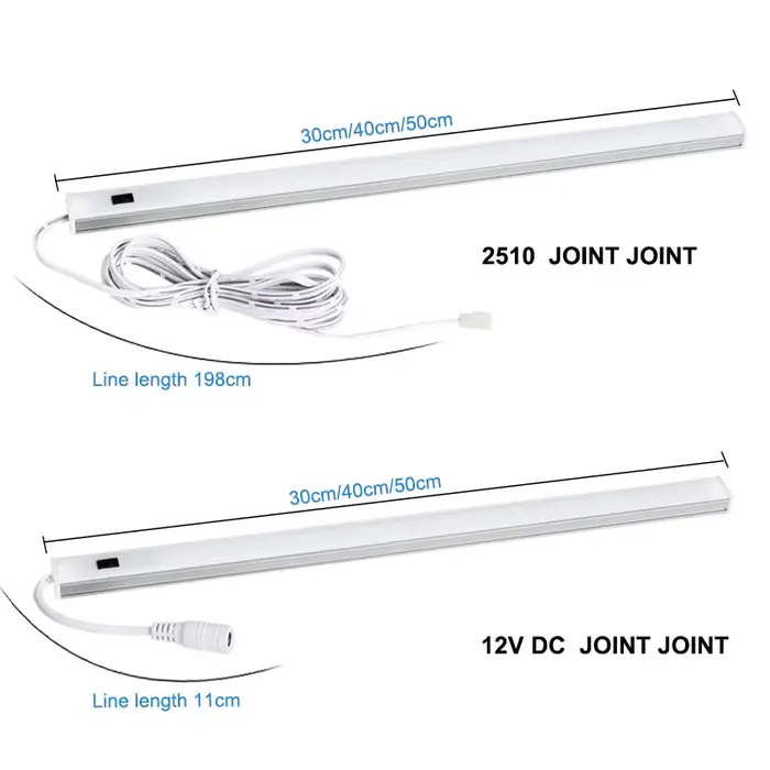 Lumière LED sous-meuble lumières pour cuisine interrupteur de balayage manuel PIR capteur de mouvement placard garde-robe lampe 30/40/50 cm LED veilleuse