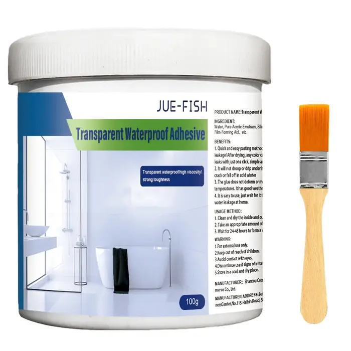 Pâte invisible de liaison de bain de revêtement imperméable transparent