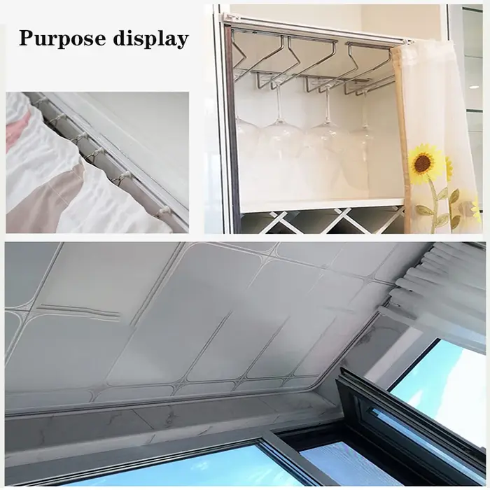 Rail de rideau auto-adhésif solide sans poinçonnage, piste coulissante Nano silencieuse, accessoire