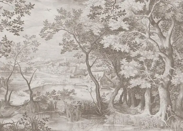 Papier peint de paysage de forêt française européenne personnalisée