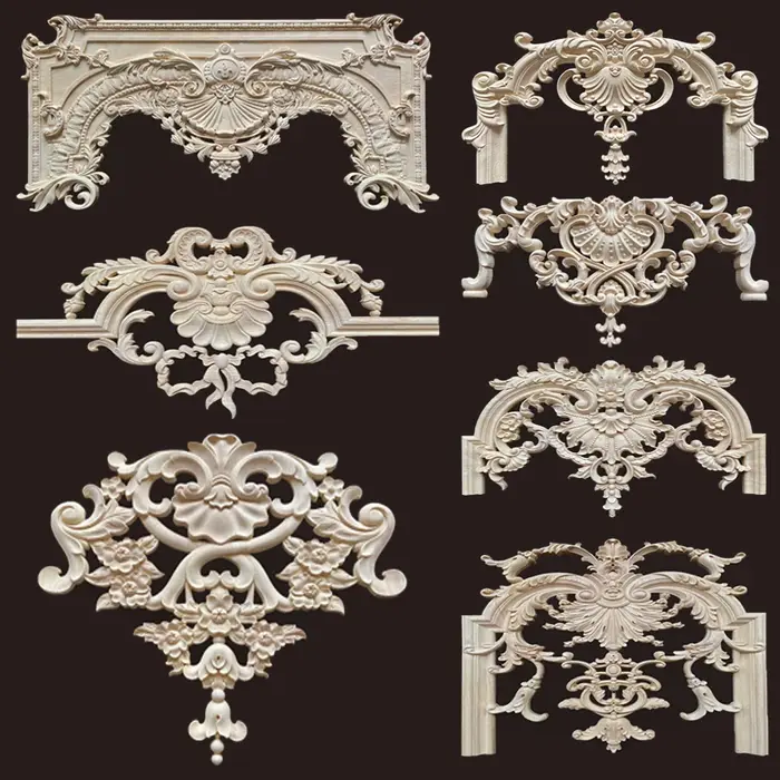 Applique longue sculptée en bois