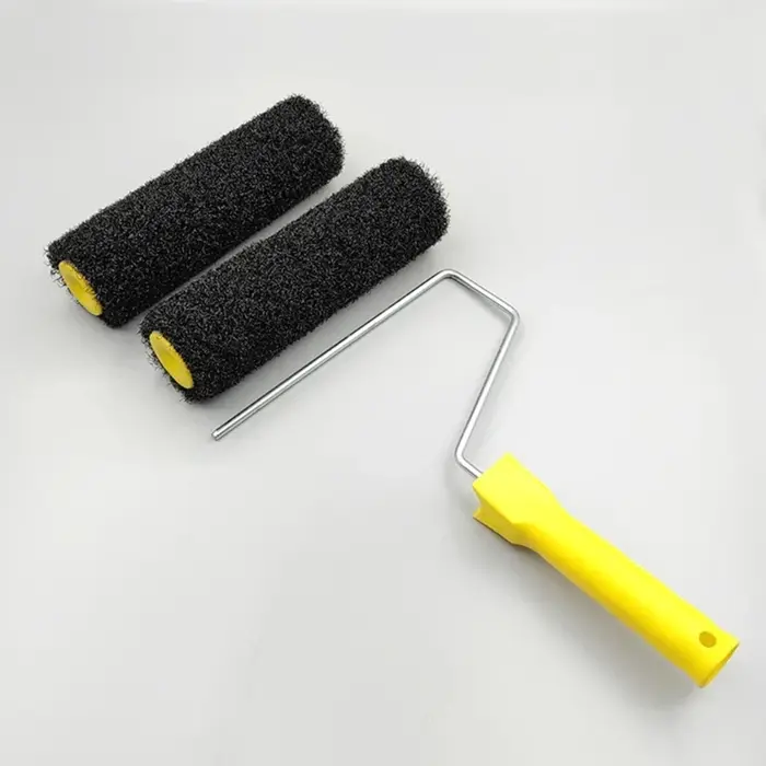 Brosse à rouleau en Fiber noire de 9 pouces pour Application de mastic