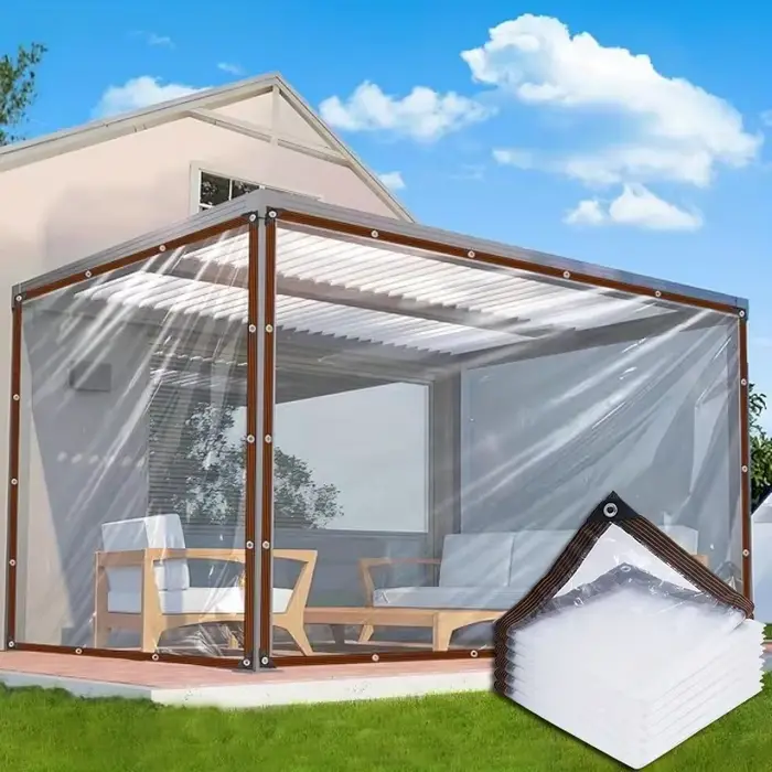 Bâches transparentes avec œillets – Bâche transparente pour jardins extérieurs