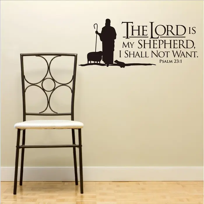 Psaumes 23 Le SEIGNEUR est Mon Berger Mur lettrage Murales Autocollants En Vinyle Verset Biblique Art Mural