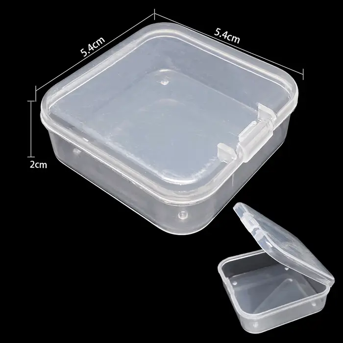 Boîte de rangement en plastique transparent pour bijoux