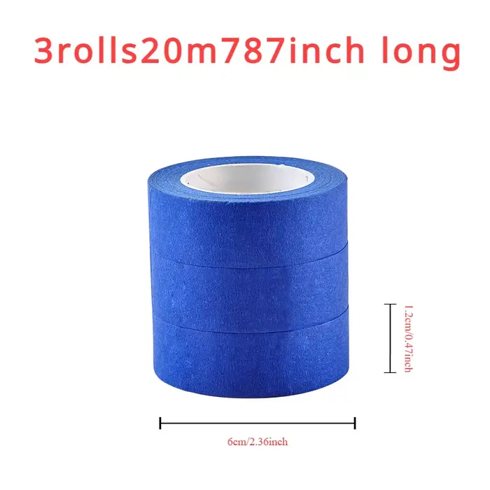 Ensemble de 3 rouleaux de ruban de peinture multi-surfaces, 20 m/rouleau, masquage, retrait facile,