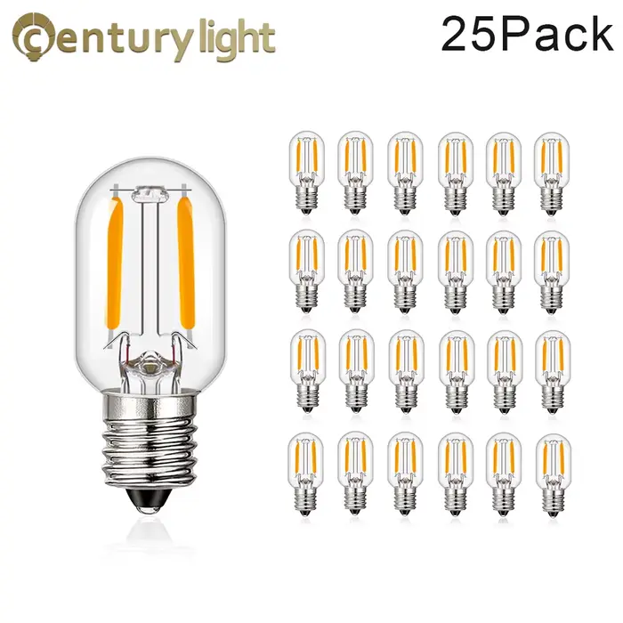 Veilleuses Led T20, ampoule à Filament tubulaire 1W, variable E12 E14, lampe de réfrigérateur Radio 