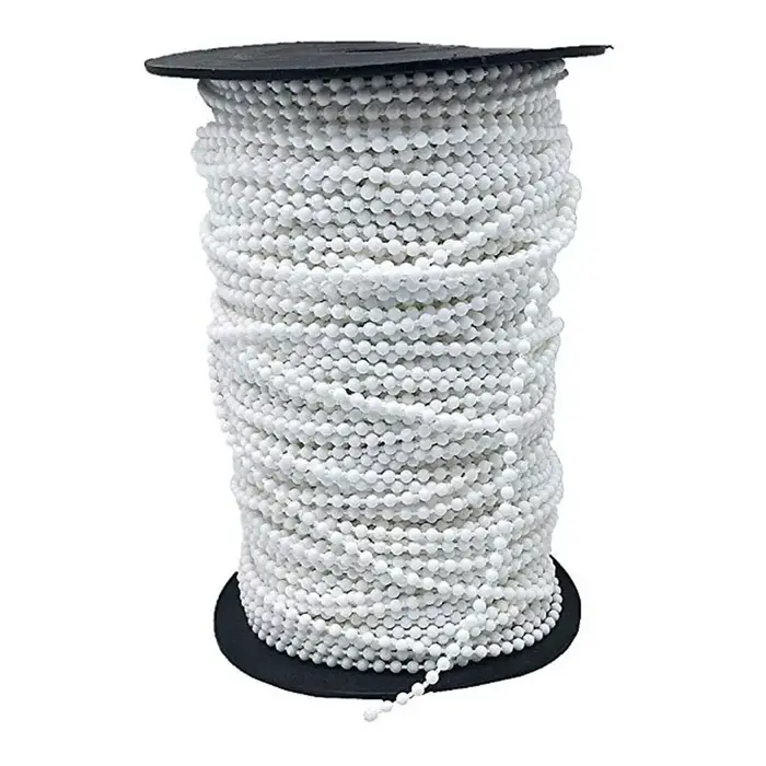 50M rouleau et ombre romaine aveugle perlé chaîne cordon blanc rouleau rideau perle corde aveugle pe