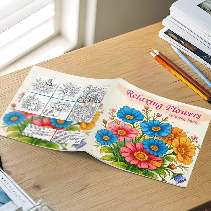 Livre de coloriage relaxant aux fleurs pour adultes – Anti-stress