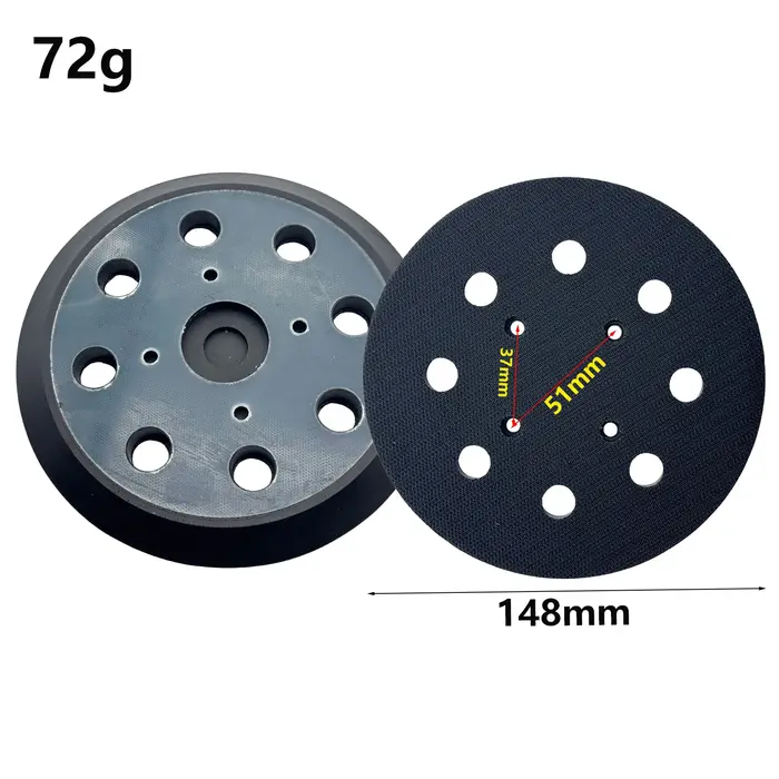 150mm 6 pouces ponceuse tampon 8 trous support disque de ponçage
