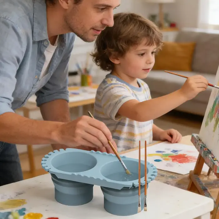 Gobelet pliable pour nettoyer les pinceaux à peinture acrylique