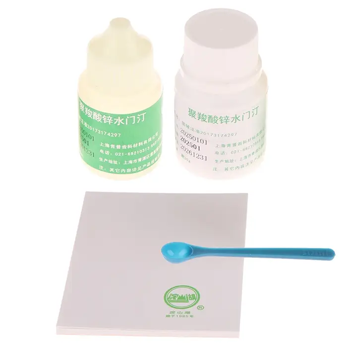 Liquide de ciment de Polycarboxylate de Zinc de 15ml + 30g de poudre