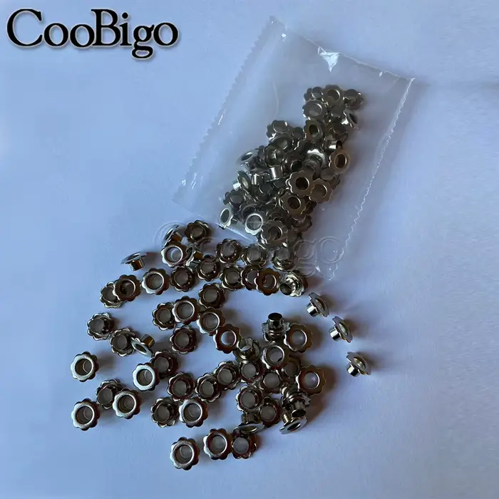Oeillet métal œillets floraux pour Scrapbooking rideaux vêtements ceinture chaussures cuir couture bricolage artisanat accessoires 4.5mm 200 pièces