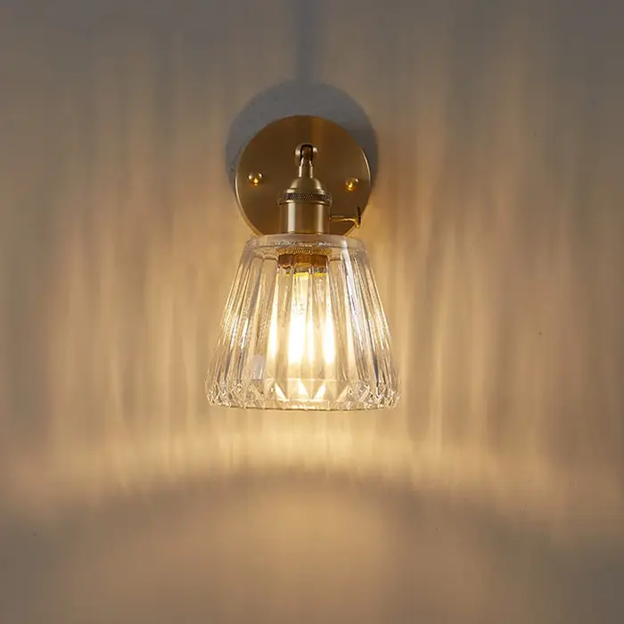 Applique Murale Nordique Moderne et Simple en Laiton et Verre, Luminaire de Luxe, Rétro Japonais, po