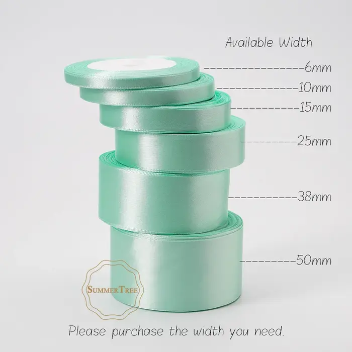 Ruban en Satin 22.8 mètres 6mm 10mm 15mm 25mm 38mm 50mm
