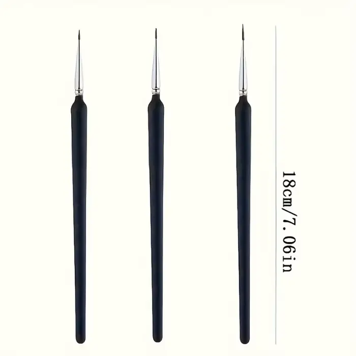 Ensemble de 3 pinceaux de précision pour nail art