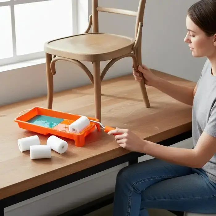 Kit de 6 rouleaux à peinture en mousse de 2 pouces avec revêtement de bac pour projets