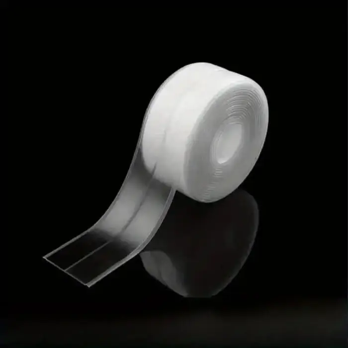 Ruban adhésif en PVC transparent imperméable, super adhésif, parfait pour les salles de bain, toilettes, éviers et cuisines, 1 rouleau