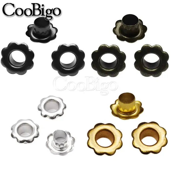 Oeillet métal œillets floraux pour Scrapbooking rideaux vêtements ceinture chaussures cuir couture bricolage artisanat accessoires 4.5mm 200 pièces