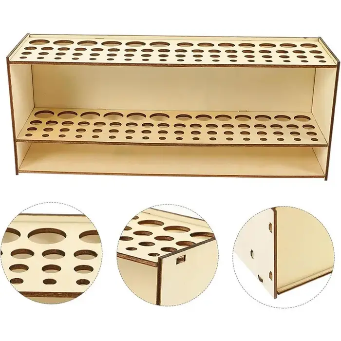 Porte-brosse en bois à 67 fentes