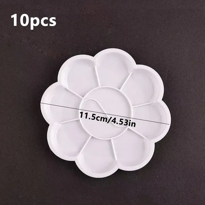 10 palettes en forme de fleur de prunier avec pinceaux