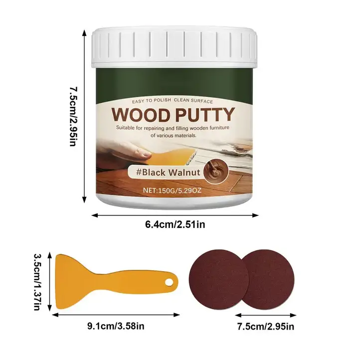 Mastic à bois 150g, remplaçable par teinture, pour fissures et trous, kit de réparation pour meubles