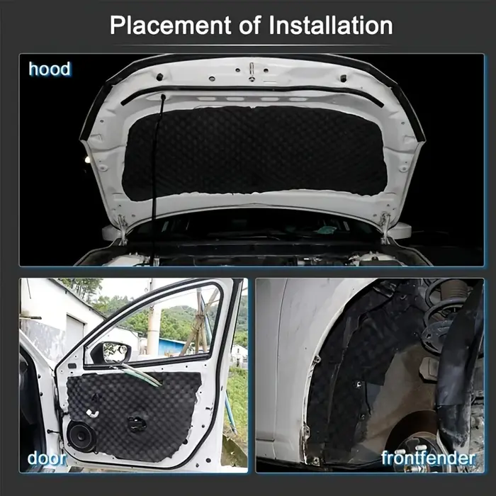 Panneaux noirs d'épaisseur de coton d'isolation insonorisante auto-adhésifs haute densité pour murs isolation d'insonorisation pour voiture