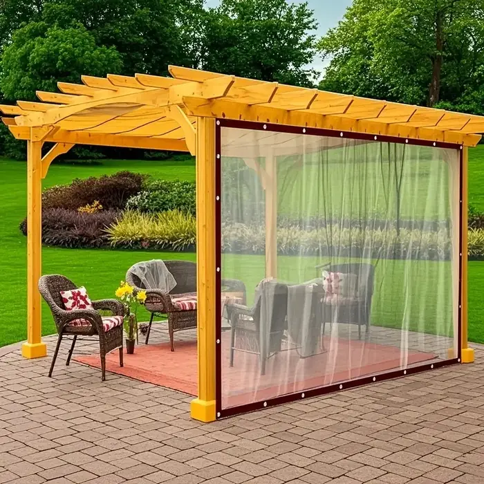 Bâche transparente en tissu d'ombrage imperméable à la pluie
