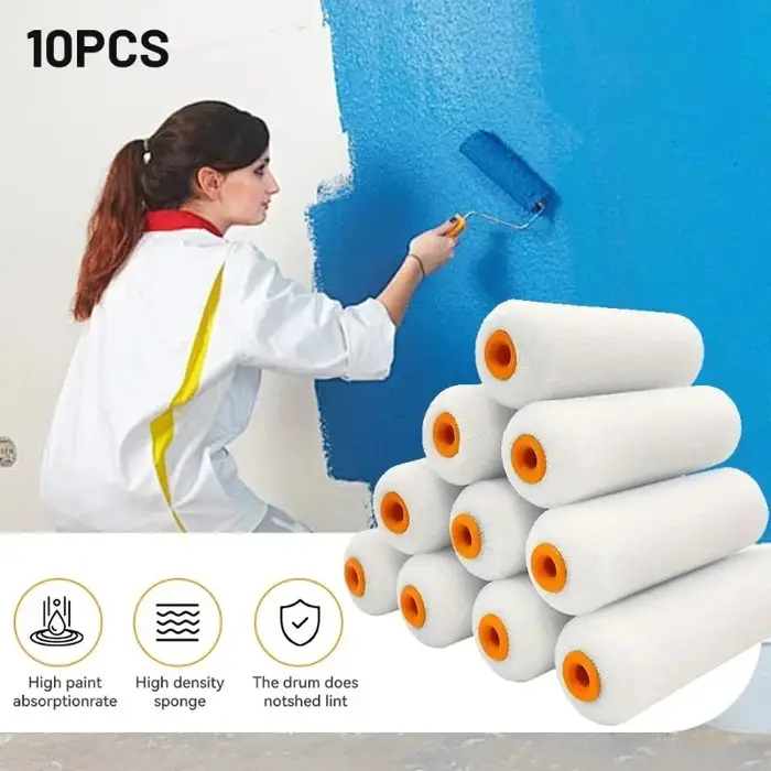 2 rouleaux de peinture en mousse durables de 100 mm