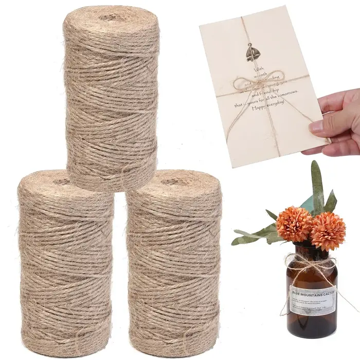 100 mètres corde de Jute naturelle chaîne ruban artisanat bricolage Vintage cordon