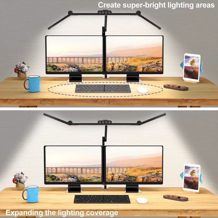 Lampe de bureau LED avec pince, lampe de bureau d'architecte pour le bureau à domicile avec éclairag