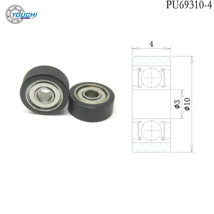 10 rouleaux en polyuréthane (PU) 3x15x4mm