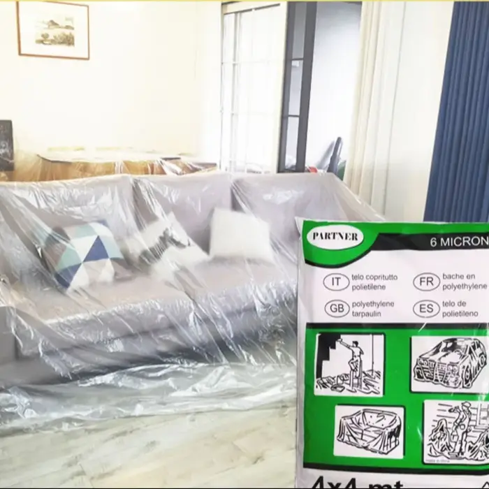 Film de protection transparent anti-poussière pour meubles