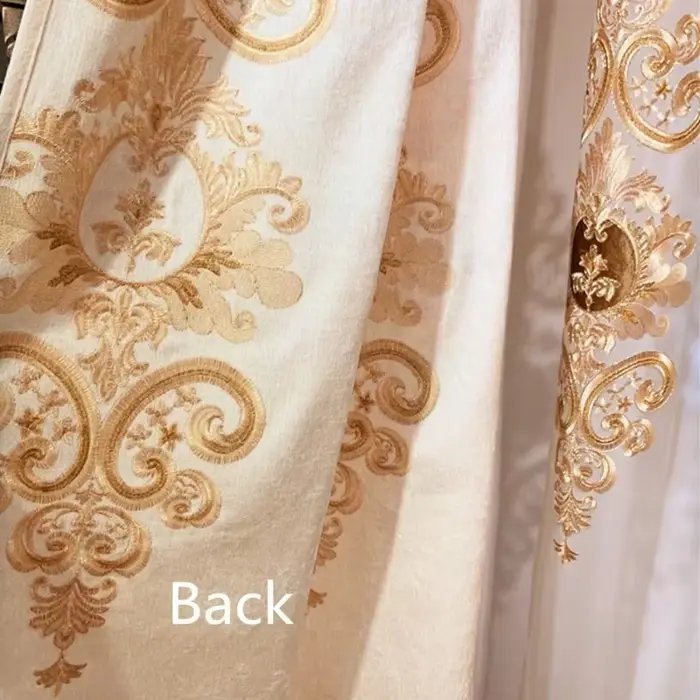 Rideaux de luxe en Chenille brodée, cantonnière Beige européenne, occultant, pour salon, chambre à c