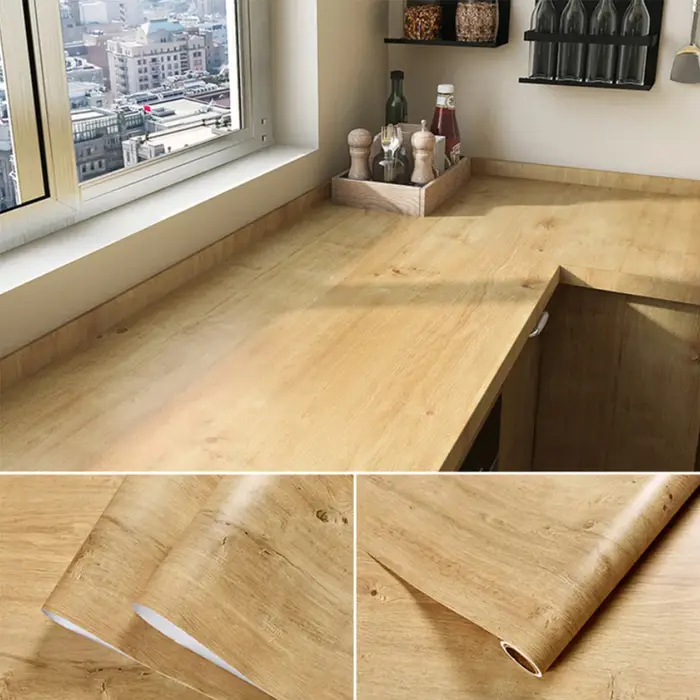 Film adhésif imperméable et anti-humidité pour cuisine en bois