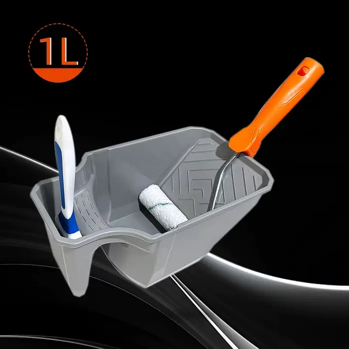 Tasse à peinture portative de 4 pouces avec cadre à rouleaux – Matériau PP durable