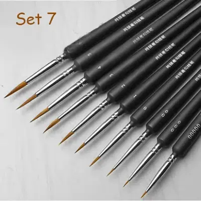 Ensemble de pinceaux à peinture miniatures avec poignée ergonomique pour peinture acrylique, pinceau