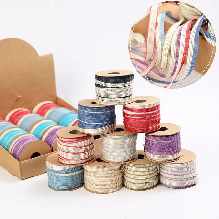 Ruban en Toile de Jute Vintage Naturelle de 5 Mètres et 10mm