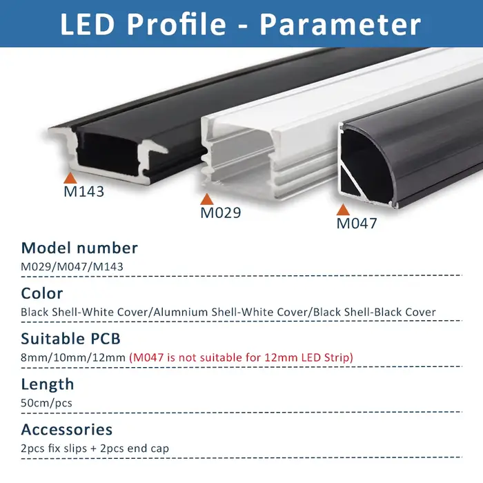 Profilé en aluminium pour bande LED encastrée