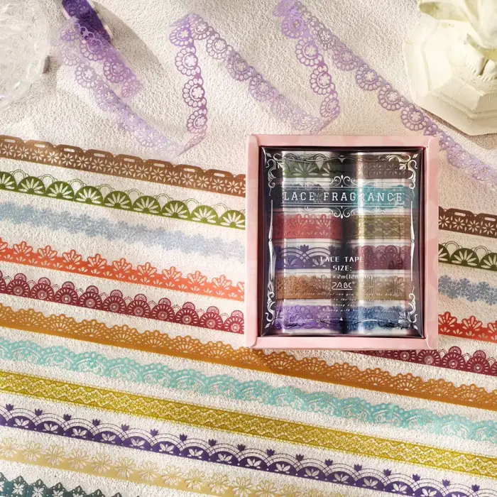 12 rouleaux de ruban adhésif Washi en dentelle Vintage
