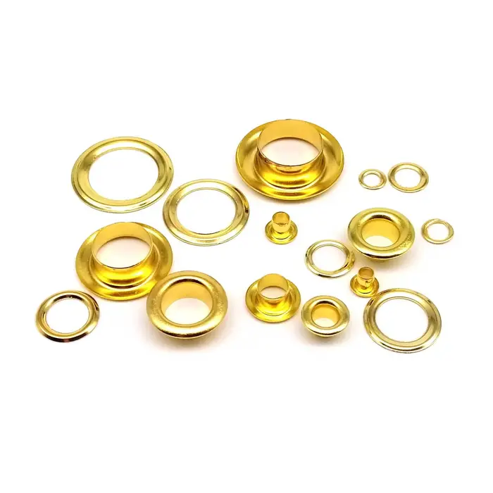 100 ensembles 2.5-12mm oeillet doré en métal de haute qualité avec rondelle œillet anneau trou d'air Rivet pour sac en cuir chaussures ceinture casquette vêtements